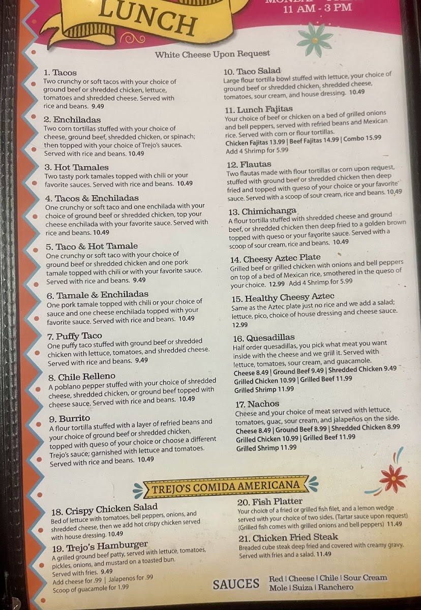 Trejo's Mexican Restaurant Menu - Image 2