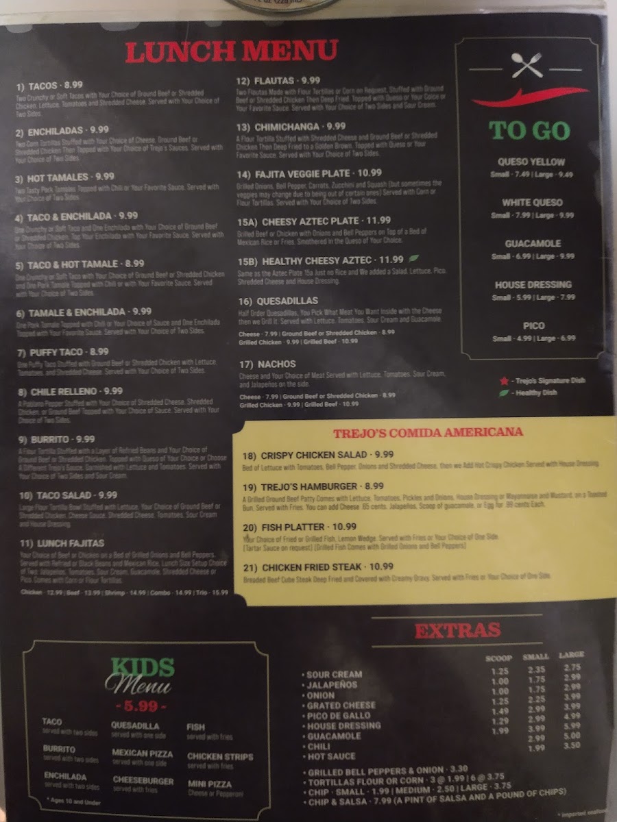 Trejo's Mexican Restaurant Menu - Image 4